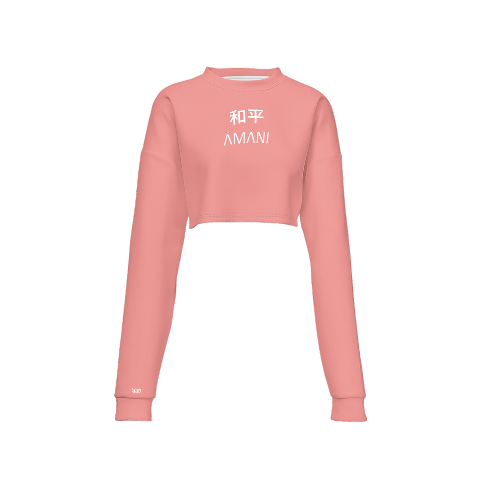 Amani-XO Women’s Cropped Crewneck Sweatshirt